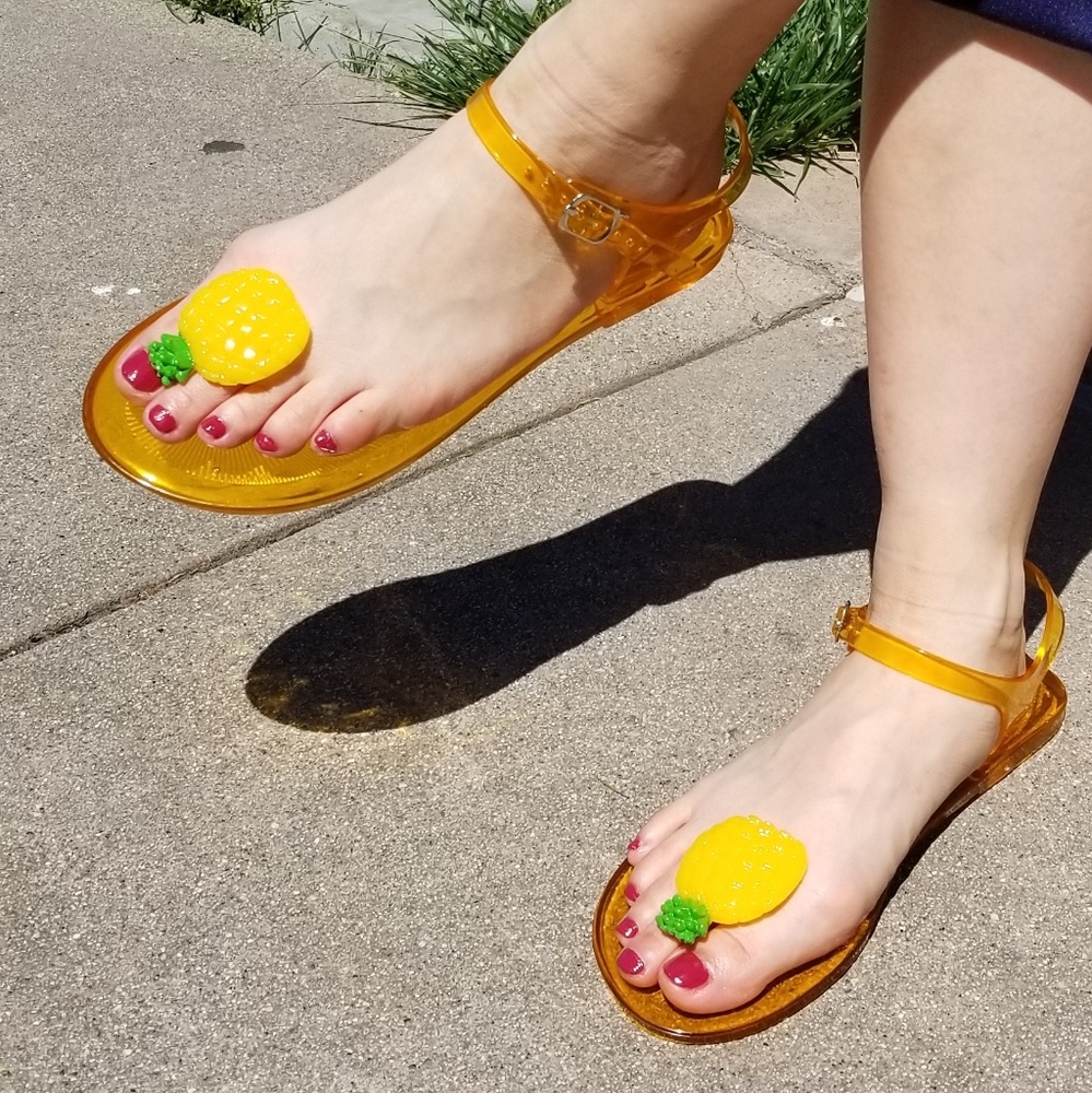 Summer Pineapple Orange Jelly Ankle Sandal 🍍 - Picture 5 of 5
